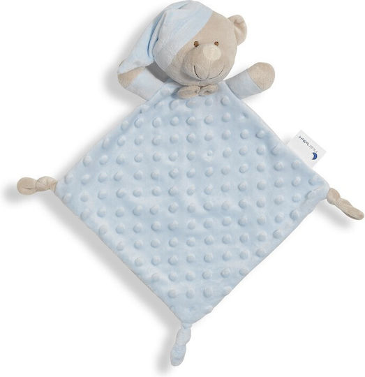 Interbaby Κουβέρτα Αγκαλιάς & Λίκνου Bear Βελουτέ Μπλε με Ζωάκι Blue 80x110εκ.