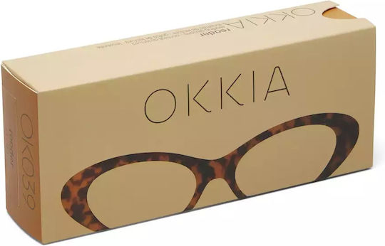 Okkia Lina Damen Lesebrillen +3.00 in Gold Farbe
