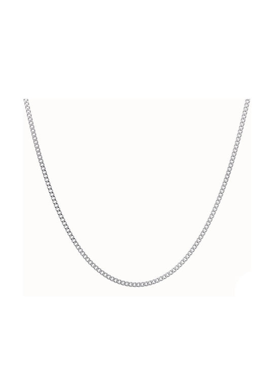 Croma Catene Silver Chain Neck Thin Thickness 2.1mm and Length 45cm