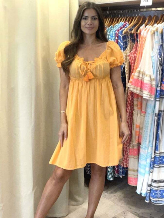 Nema Resort Wear Mini Dress Apricot