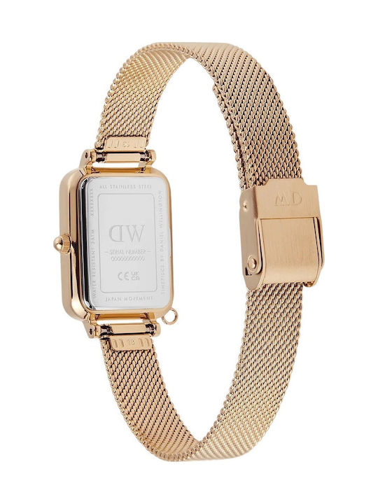 Daniel Wellington Quadro Γυναικείο Ρολόι 26mm Μπαταρίας με Χρυσό Μεταλλικό Μπρασελέ