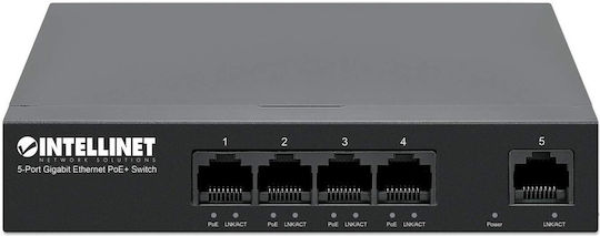 Intellinet 561792 Unmanaged L2 PoE+ Switch με 5 Θύρες Gigabit (1Gbps) Ethernet