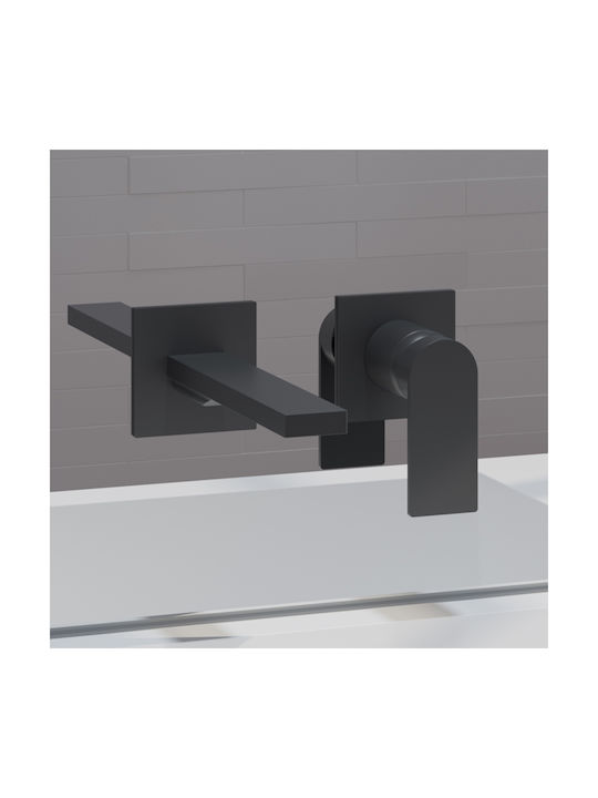 AQG Built-in Mixer & Spout Set for for Bathroom Sink Black