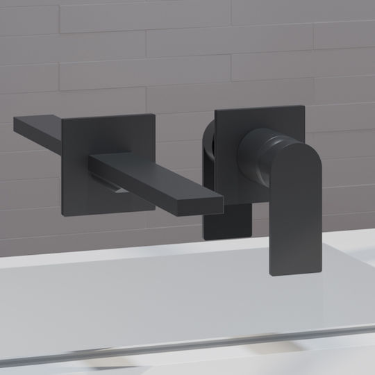 AQG Built-in Mixer & Spout Set for for Bathroom Sink Black