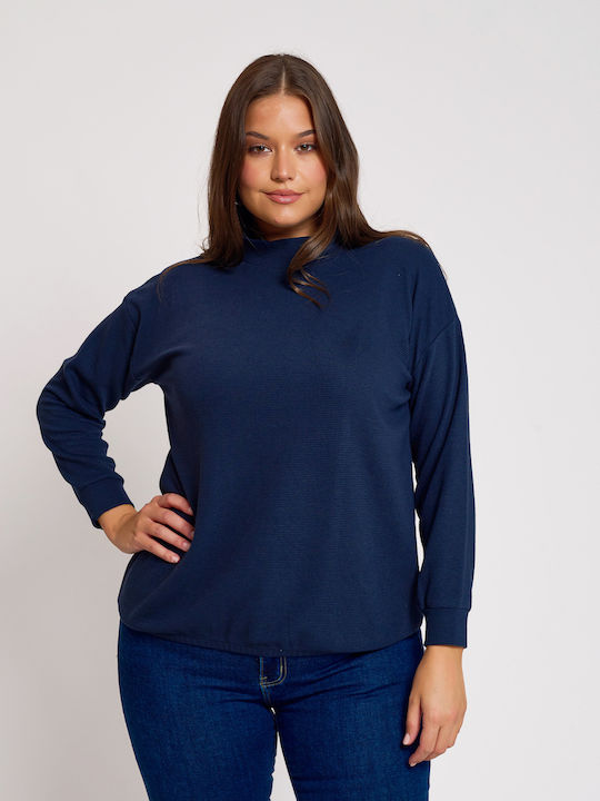 Women's Blouse Long Sleeve Navy Blue