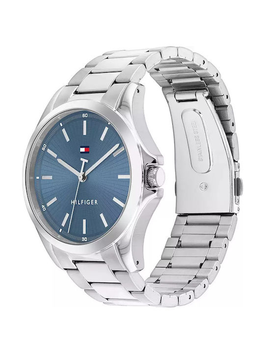 Tommy Hilfiger Bruce Men's Watch 43mm Battery with Silver Metal Bracelet