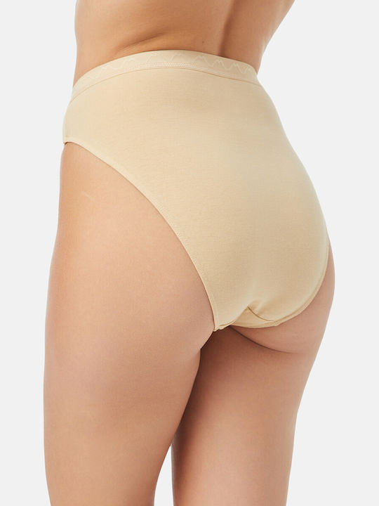 Minerva Cotton High Waist Women's Brazil 2Pack Beige