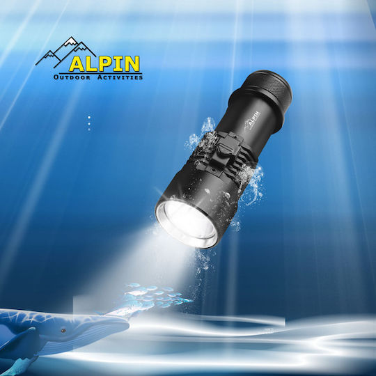 Alpin Flashlight LED with Maximum Brightness 1600lm Black