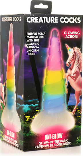 Uniglow Glow-in--dark Rainbow Silicone Dildo