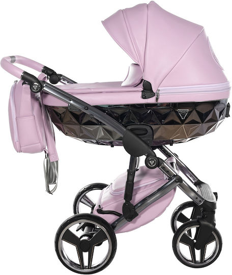 Junama Diamond Handcraft Adjustable 3 in 1 Baby Stroller Suitable for Newborn Violet