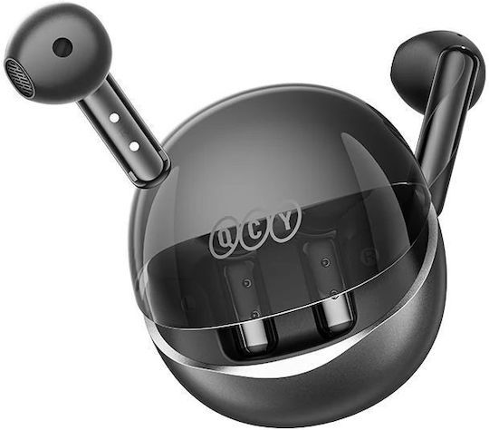QCY Ailypods Clear In-ear Bluetooth Handsfree Ακουστικά με Θήκη Φόρτισης Μαύρα