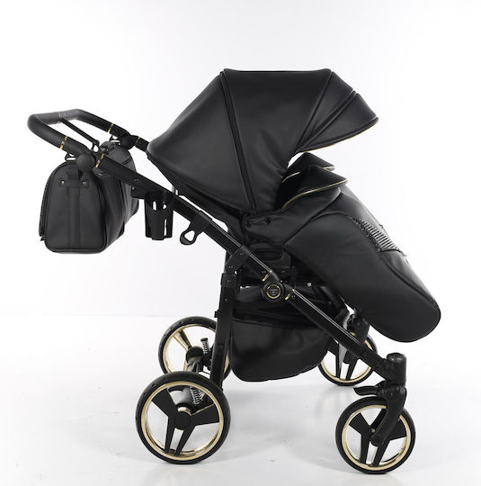 Junama Fluo Line Duo Adjustable Double Stroller Suitable for Newborn Black