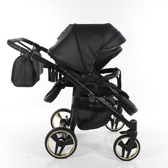 Junama Fluo Line Duo Adjustable Double Stroller Suitable for Newborn Black
