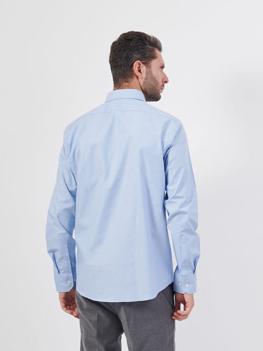Long-sleeved Cotton Shirt Light Blue