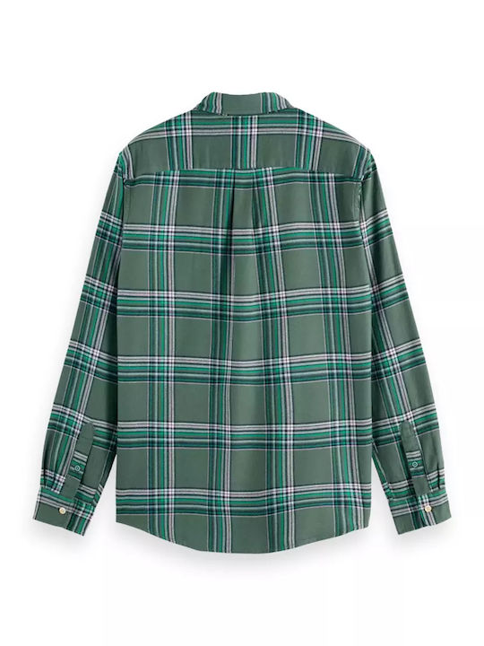 Long-sleeved Flannel Shirt Checked Multicolored Checkered