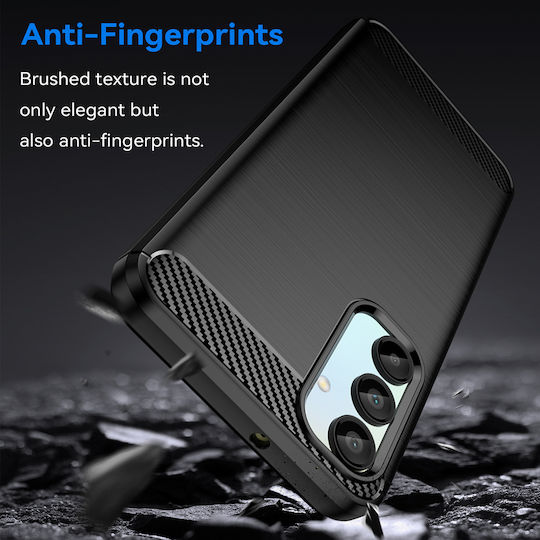Techsuit Carbon Umschlag Rückseite Silikon Schwarz (Samsung Galaxy A16 - Techsuit)
