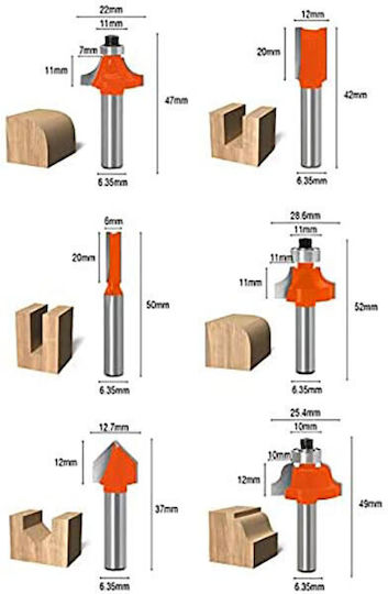 SKS Tools Σετ Φρέζες 8mm 12τμχ