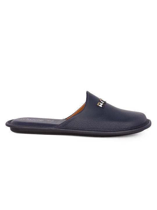 Castor Anatomic Men's Leather Slippers Blue