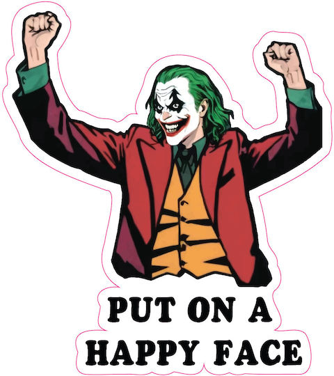 Dekorativer Aufkleber Wand Vinyl Joker Put On A Happy Face 1Stück 20x20cm