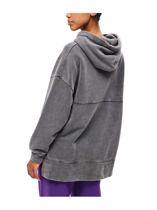 Dirty Laundry Women's Long Hooded Sweatshirt Grey