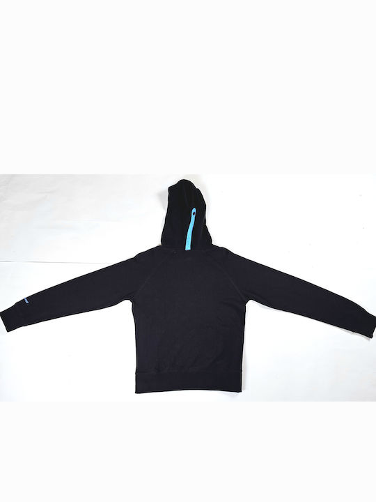 Women's Sweatshirt Hooded Black/Royal Blue/Dark Blue