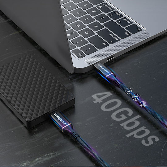 Cabletime Ct-usb4 Braided USB 4 Video Cable USB-C male - USB-C 240W Μαύρο 1m