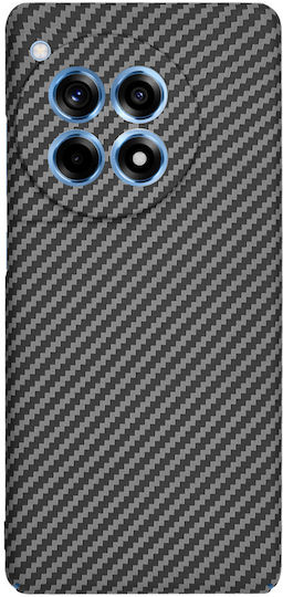 Techsuit Carbon Umschlag Rückseite Schwarz (OnePlus 12R)