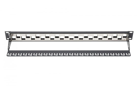 Digitus Patch Panel Abgeschirmt für Rack 1U 19" 24 Steckdosen Schwarz