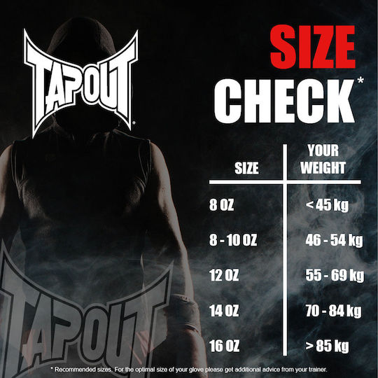 Tapout Γάντια Πυγμαχίας Δερμάτινα για Αγώνα Μαύρα