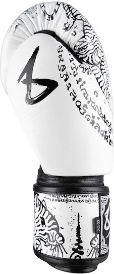 8 Weapons Leather Boxing Competition Gloves White