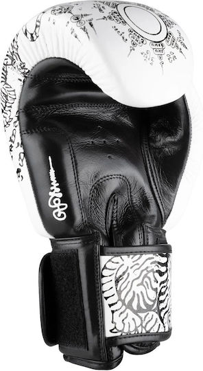 8 Weapons Leather Boxing Competition Gloves White