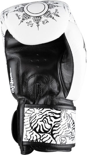 8 Weapons Leather Boxing Competition Gloves White