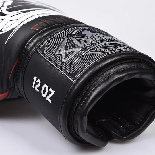 8 Weapons Boxing Gloves Leather for Match Black