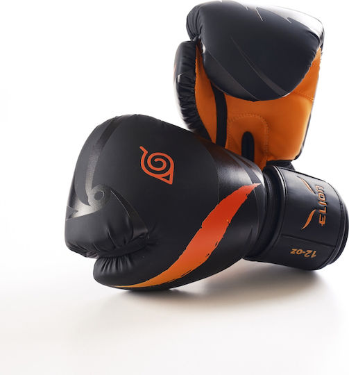 Elion Boxing Gloves made of Synthetic Leather for Match Black