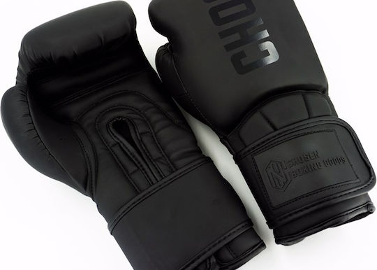 Chosen Boxing Gloves Made Of Synthetic Leather For Competition Black