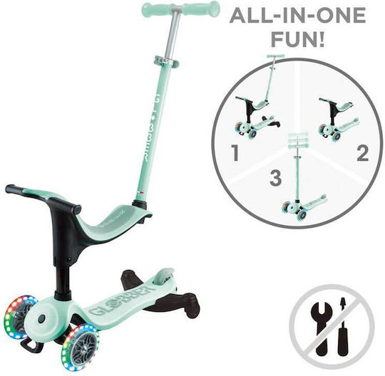 Globber Kids Scooter Foldable 3-Wheel with Seat Mint