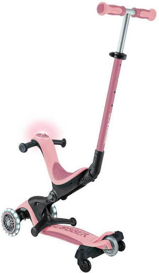 Globber Kinderroller Klappbar Go Up Sporty Lights 360° 3-Rad mit LED-Beleuchtung Pastell Rosa
