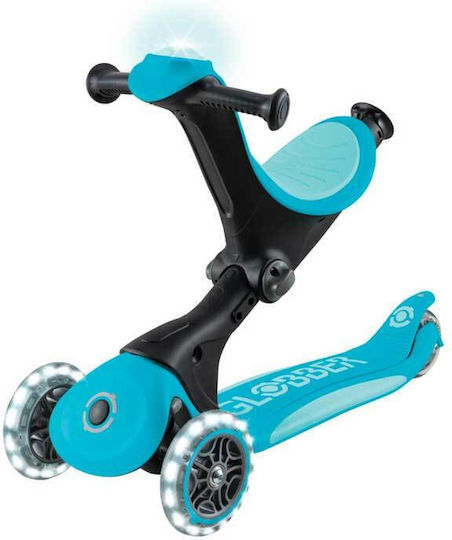 Globber Kinderroller Klappbar 3-Rad mit Sitz Aqua