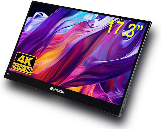 Verbatim Pmt-17 IPS Touch Φορητό Monitor 17.3" 4K 3840x2160 144Hz με Χρόνο Απόκρισης 6ms GTG