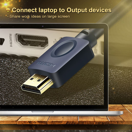 Cabletime HDMI 2.0 Premium Hochgeschwindigkeits 4K 60Hz HDR HDMI-Stecker Kabel HDMI männlich 1m Blauer