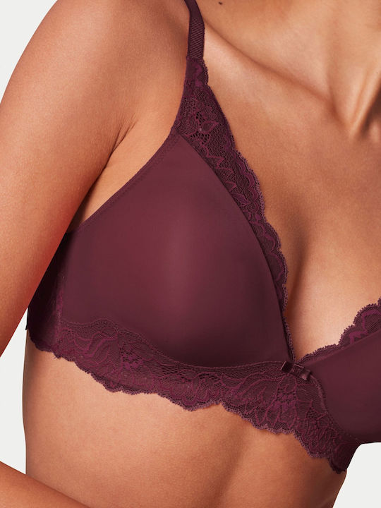 Amourette Charm Bra with Light Padding without Underwire Deep Burgundy