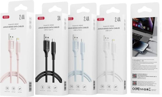 XO NB265 USB-A zu Lightning Kabel 18W Rosa 1m 16.005.0319