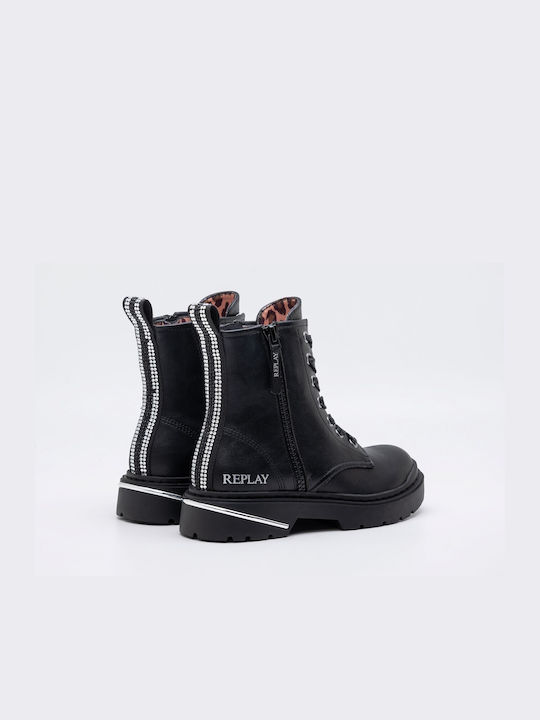 Replay Kids Combat Boots Black