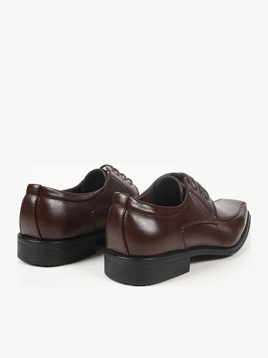 Lace-up Δερμάτινα Ανδρικά Casual Παπούτσια Καφέ