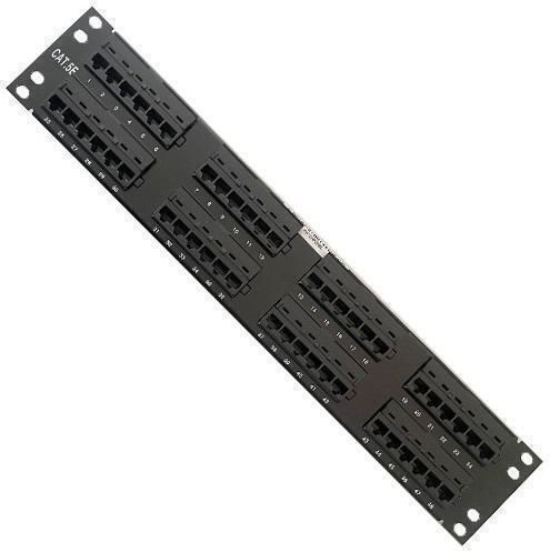 Patch Panel για Rack 2U 19" 48 Θυρών cat5e Μαύρο