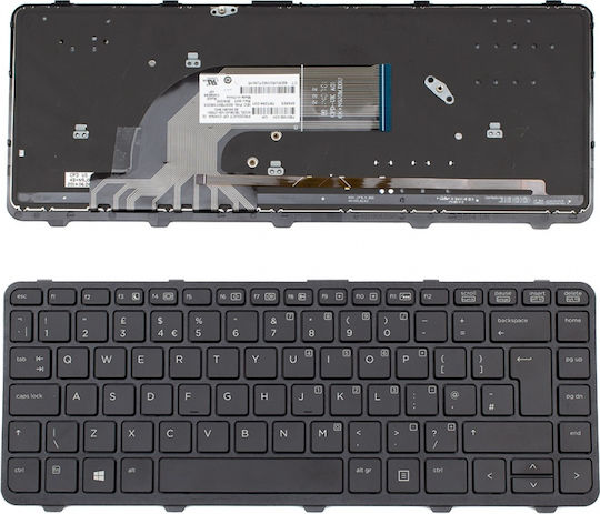 Tastatură pentru HP Probook 430, 440, 445 G3 G4, 640 G2, 640 G3 cu cadru Engleză (UK) Negru (105516)