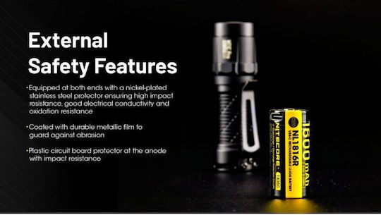 NiteCore Wiederaufladbare Batterie 18350 Li-Ion 1600mAh 1Stück