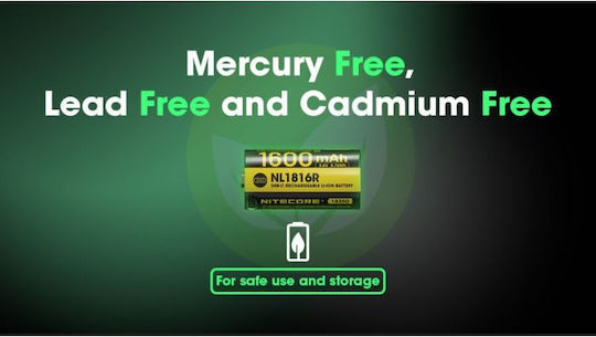 NiteCore Wiederaufladbare Batterie 18350 Li-Ion 1600mAh 1Stück