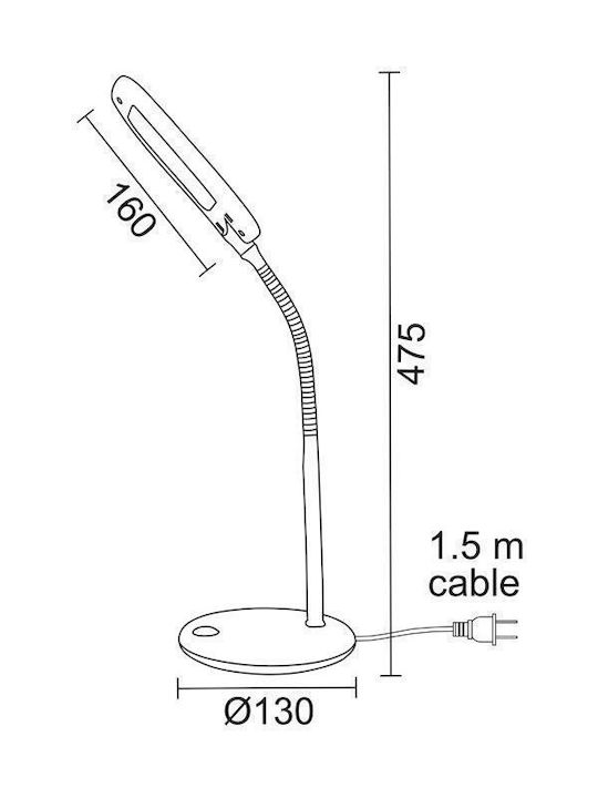Aca Baz LED Office Lamp with Flexible Arm in Black Color
