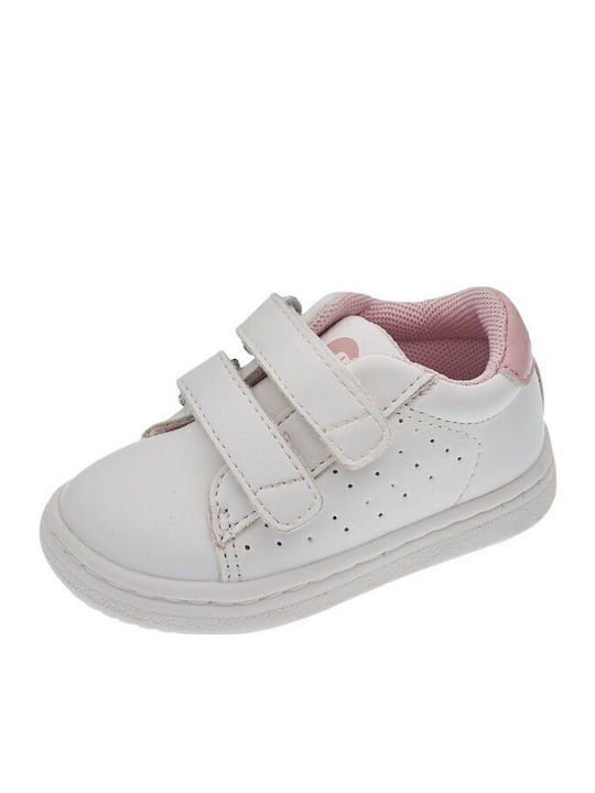 Παιδικά Sneakers Ανατομικά με Σκρατς Λευκά